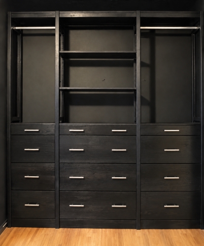Customer photo of a Lundia closet in our Painted Black finish