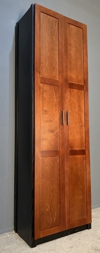 Customer photo of a Lundia closet in our Cherry finish