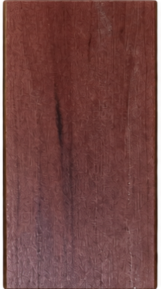 Cordovan finish sample on solid wood