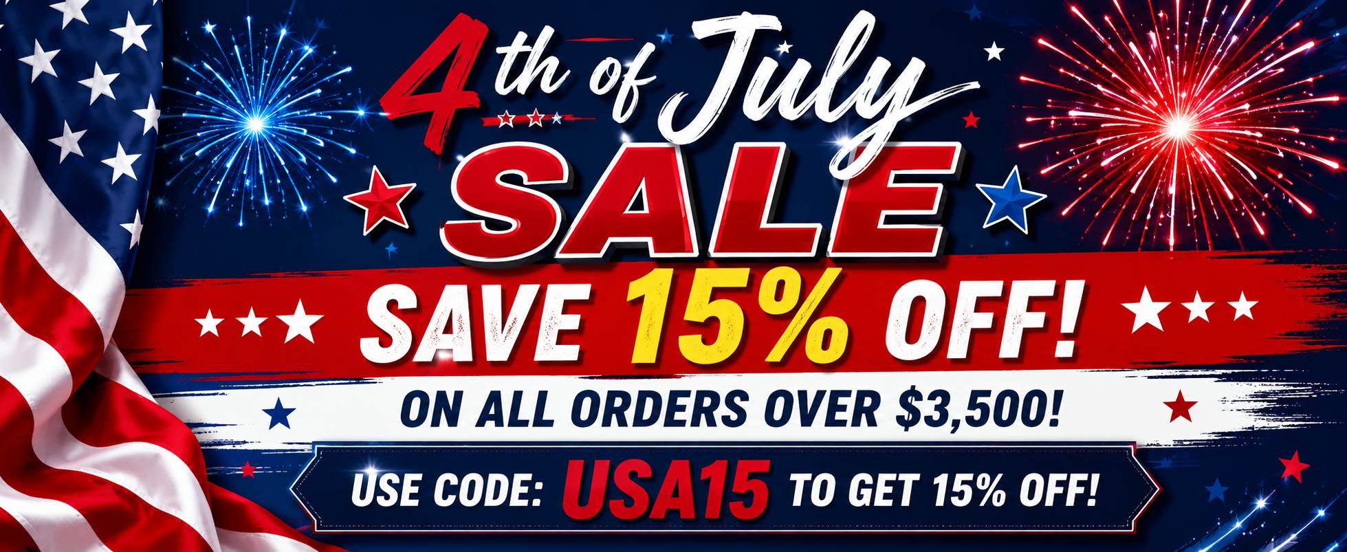 4th of July Sale - 15% Off. Click for details.
